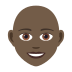 👩🏿‍🦲 woman: dark skin tone, bald display on JoyPixels